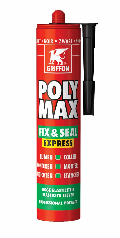 GRIFFON POLYMAX FIX&SEAL EXPRESS ZWART koker 425 gr.