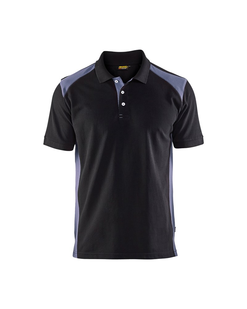 BLAKLADER 3324 PIQUE POLOSHIRT ZWART/GRIJS MAAT 4XL