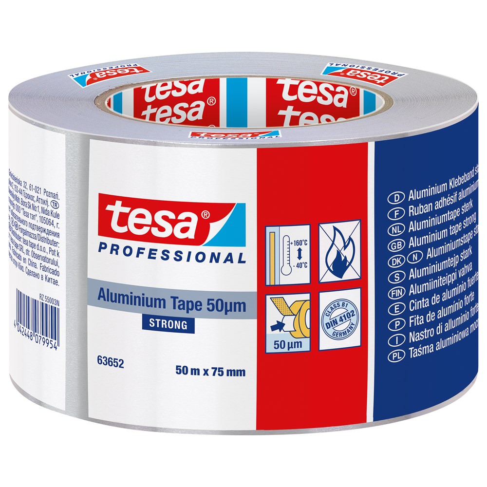 TESA 63652 ALUMINIUM TAPE    75mm x 50mtr