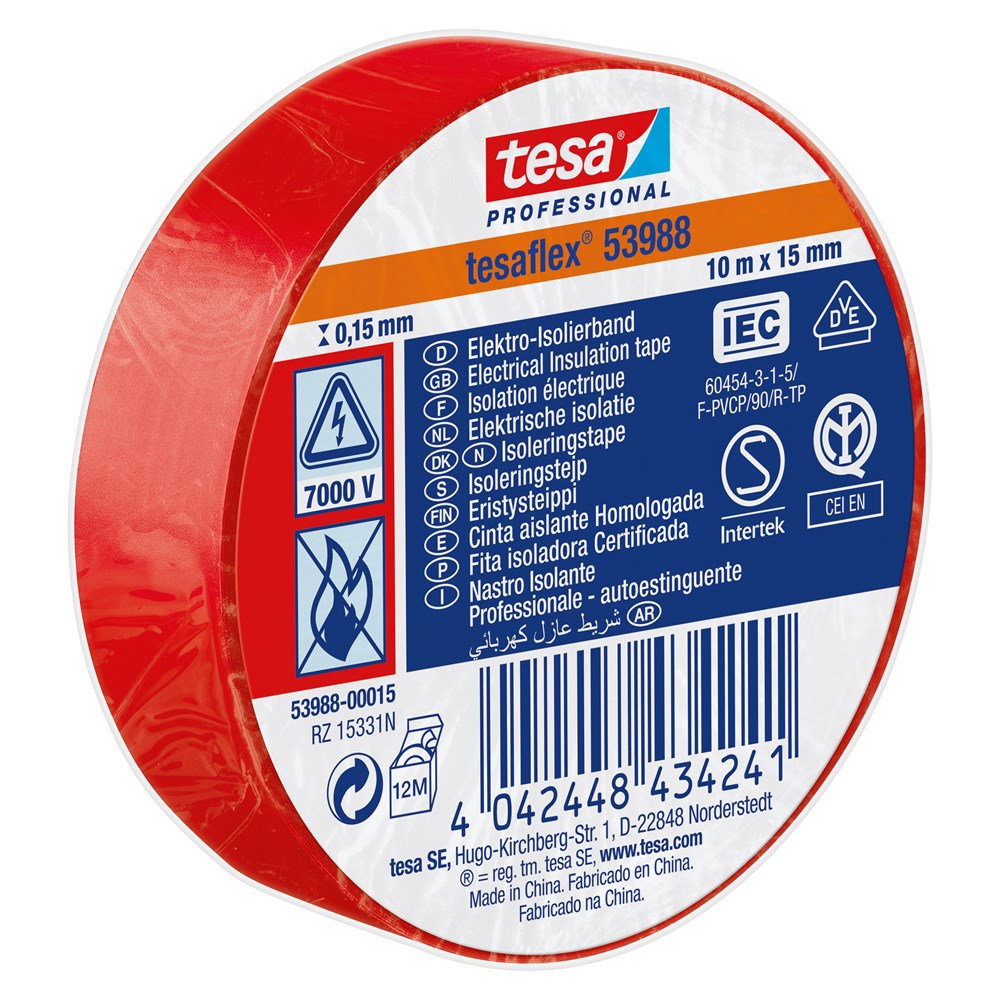 SPVC ELECTRICAL TAPE RED 10M X 15MM
