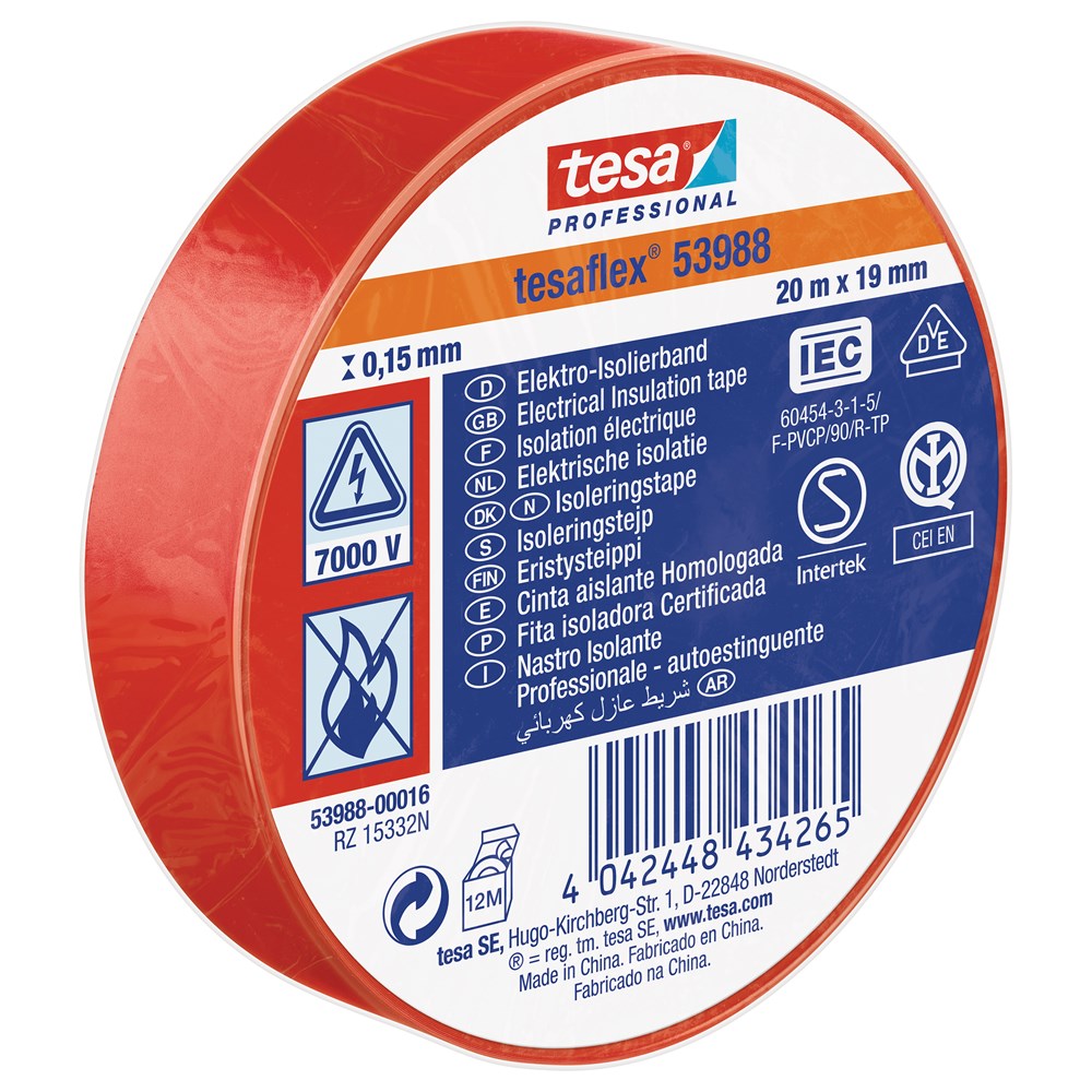 SPVC ELECTRICAL TAPE RED 20M X 19MM