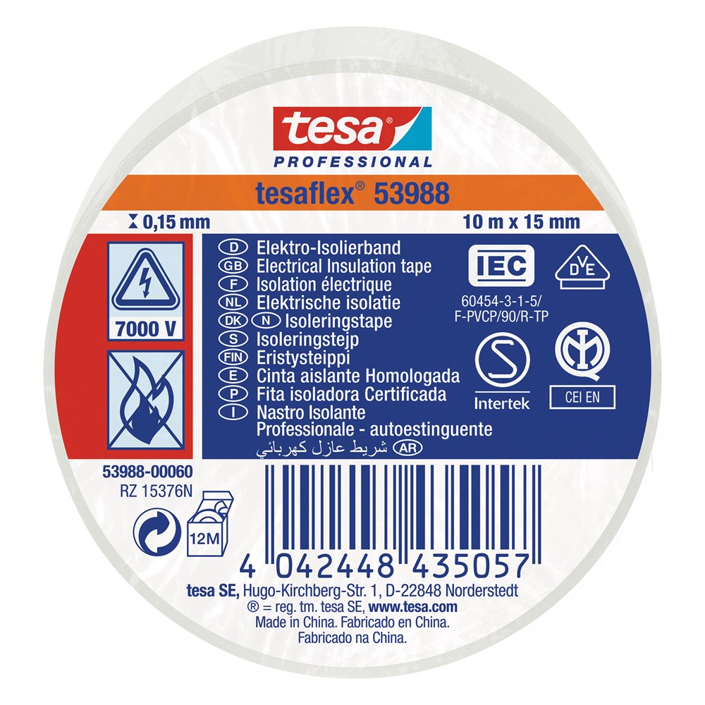 TESA 53988 ISOLATIETAPE ZWART 50 MM X 25 MTR.