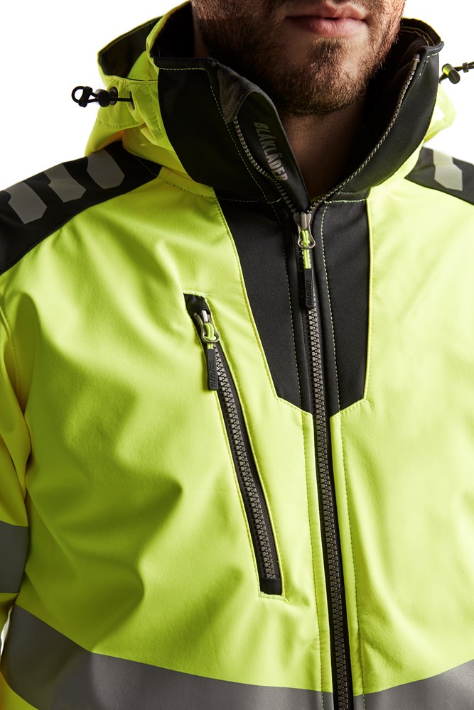 Blklder/Softshell jack High Vis/4491/HIgh Vis Geel/Medium Grijs/4XL