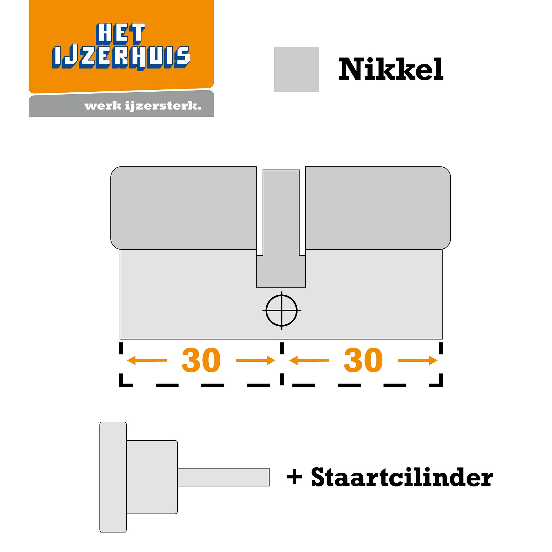 IVANA NECOLOC 7200 SKG2 CILINDERset 1x30-30/STAARTC.