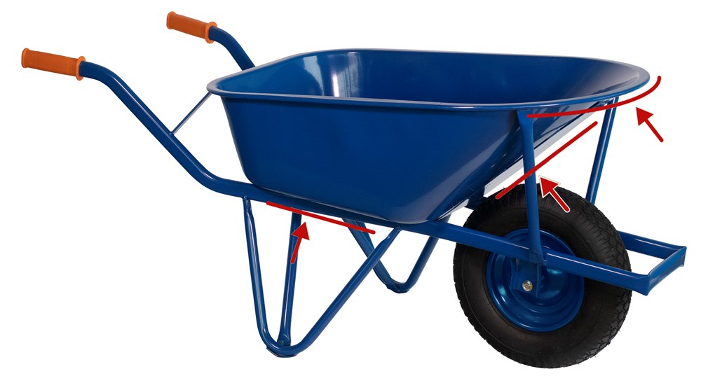 Ivana bouw kruiwagen staal Ovale buis Extra versterkt