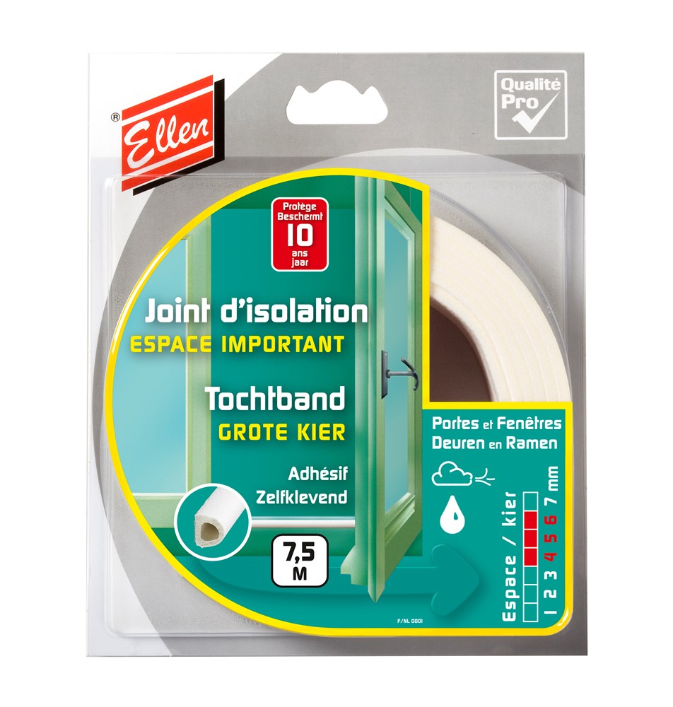 ELLEN D-PROFIEL WIT BLISTER A 7.5 MTR. ZELFKLEVEND