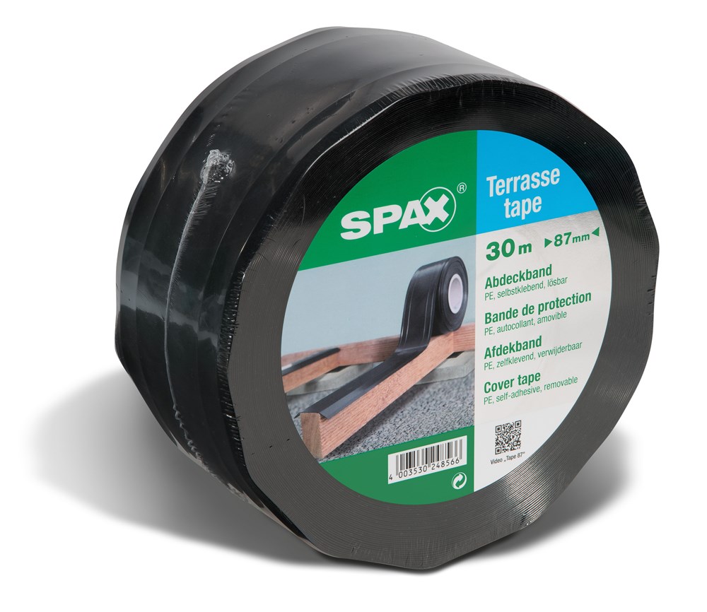 SPAX-D AFDEKBAND ZWART rol a 30 meter x 87 mm breed