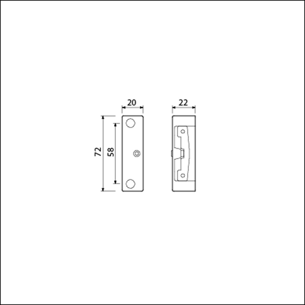 AMI ZAMAC SLUITPLAAT SMAL 12 X 72 X 11 MM. NR 900677