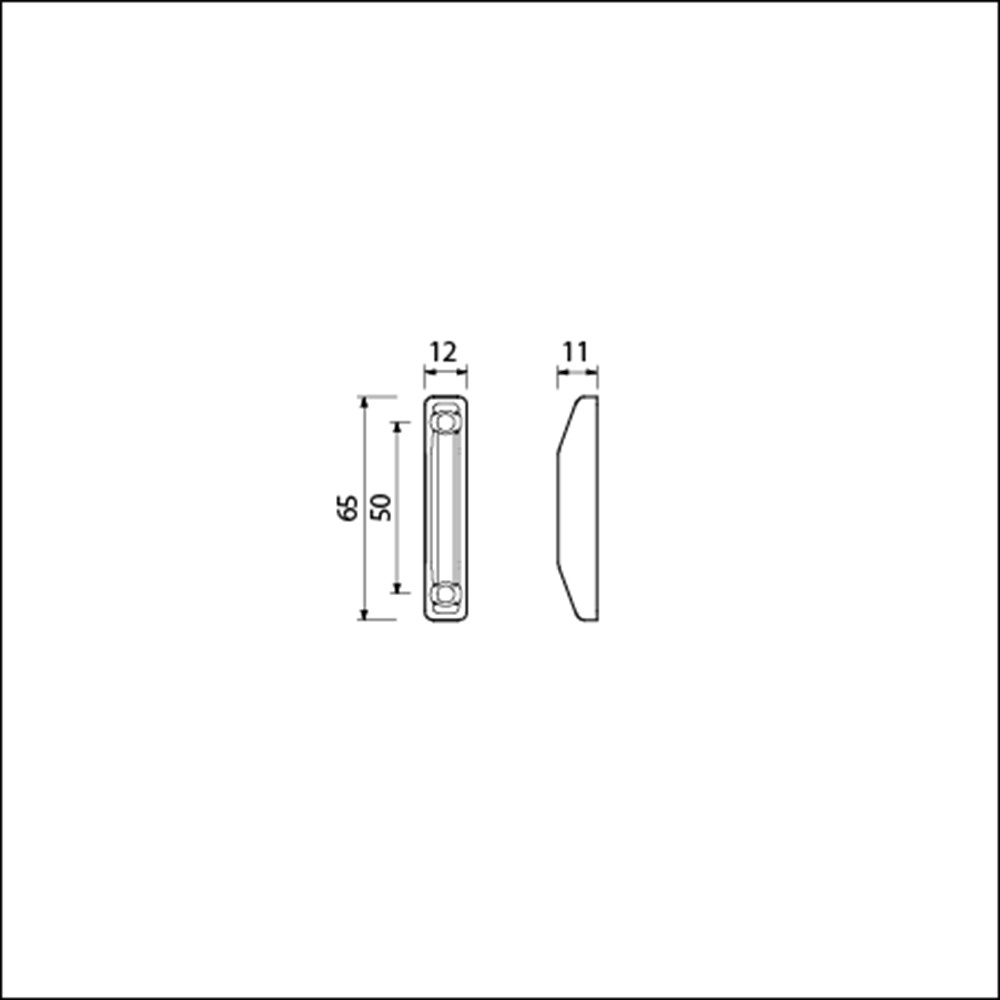 AMI ZAMAC SLUITPLAAT SMAL 12 X 72 X 11 MM. NR 900677