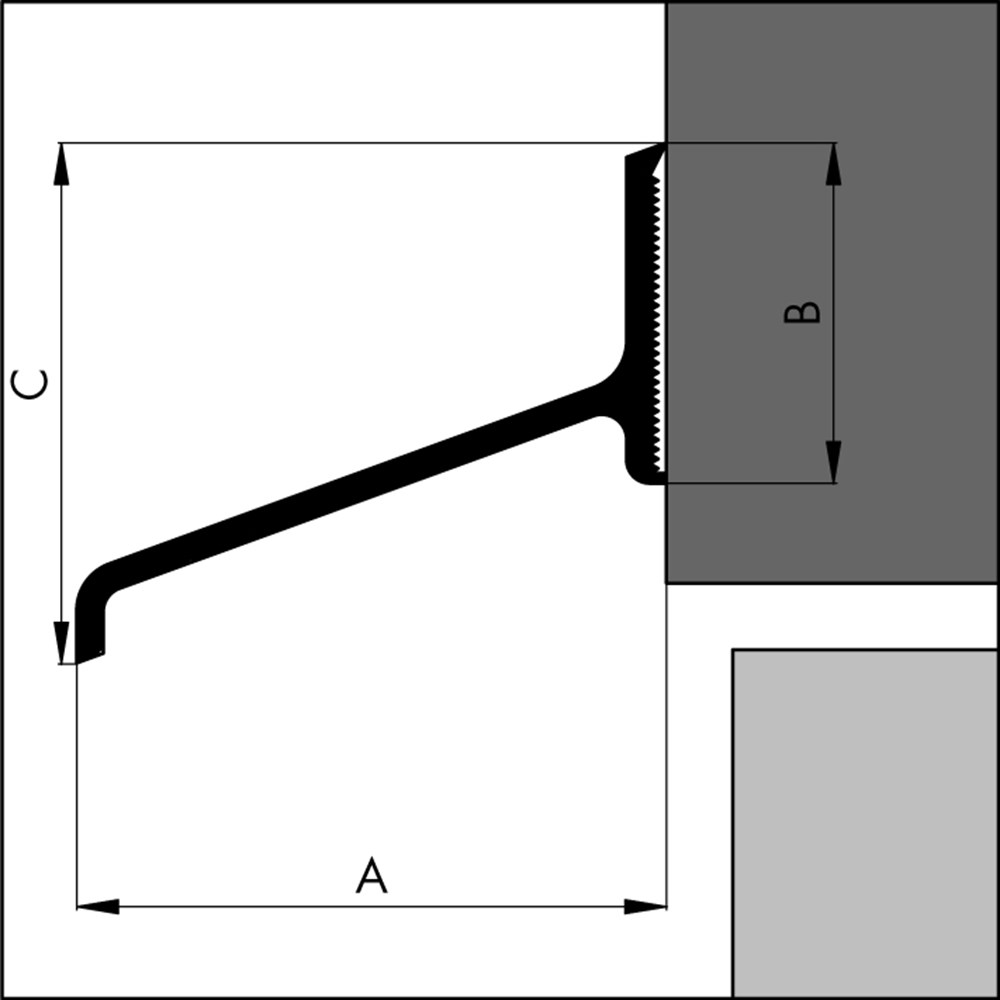 ALUMINIUM LEKDORPELPROF. ALD-A150 50 MM. L= 5.0MTR.