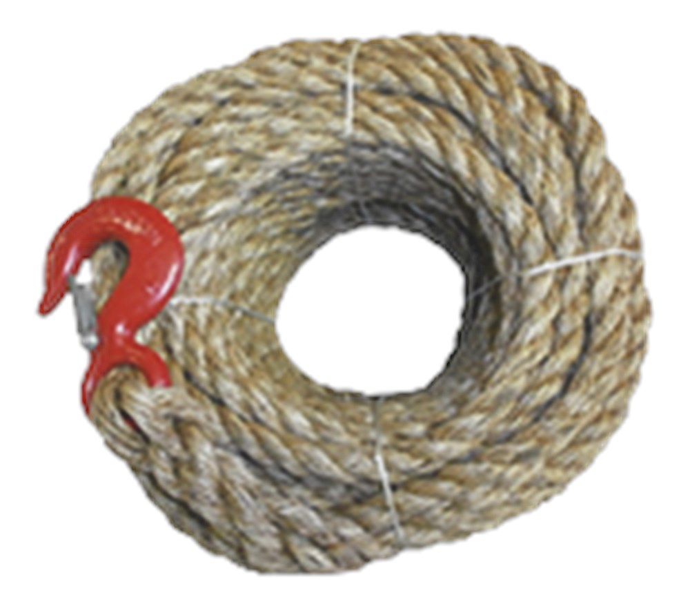 Manilla touw 20 mm 40 m met haak als hijstouw te gebruiken