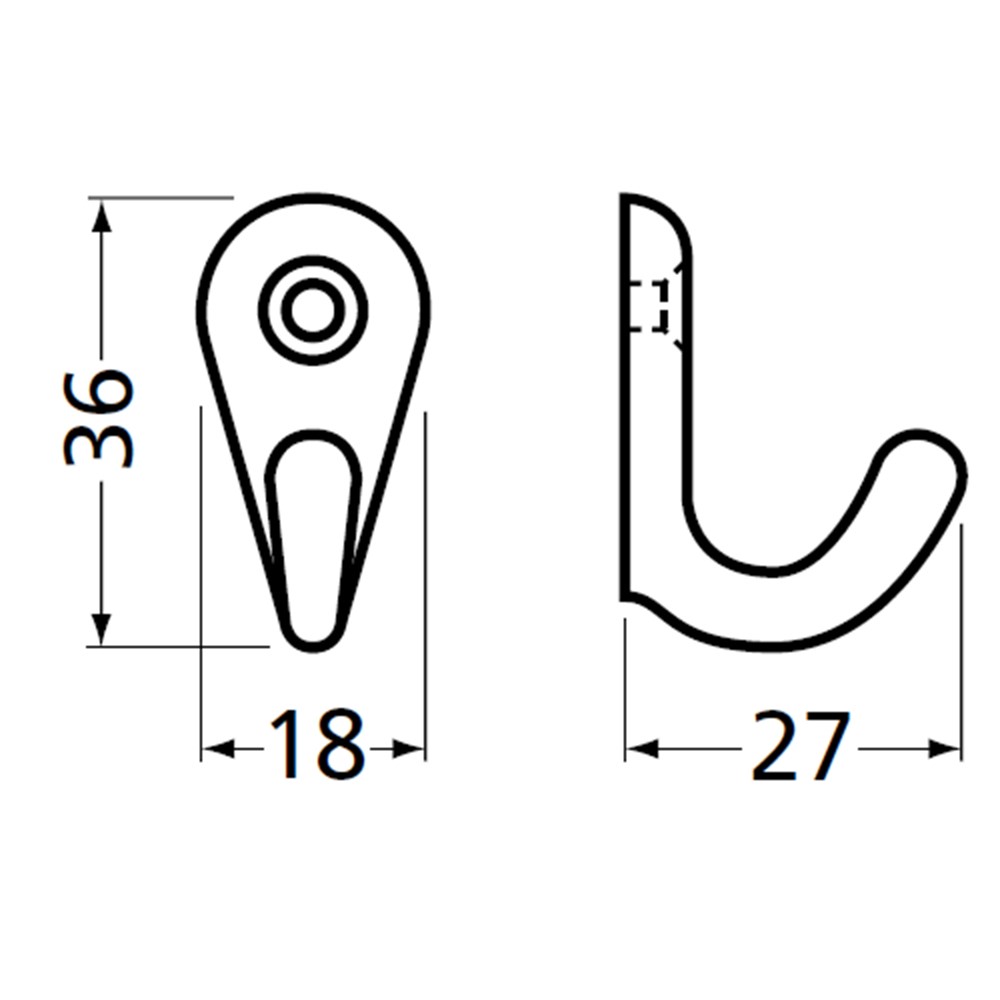 HERMETA HANDDOEKHAAK NIKKEL  0557-93E