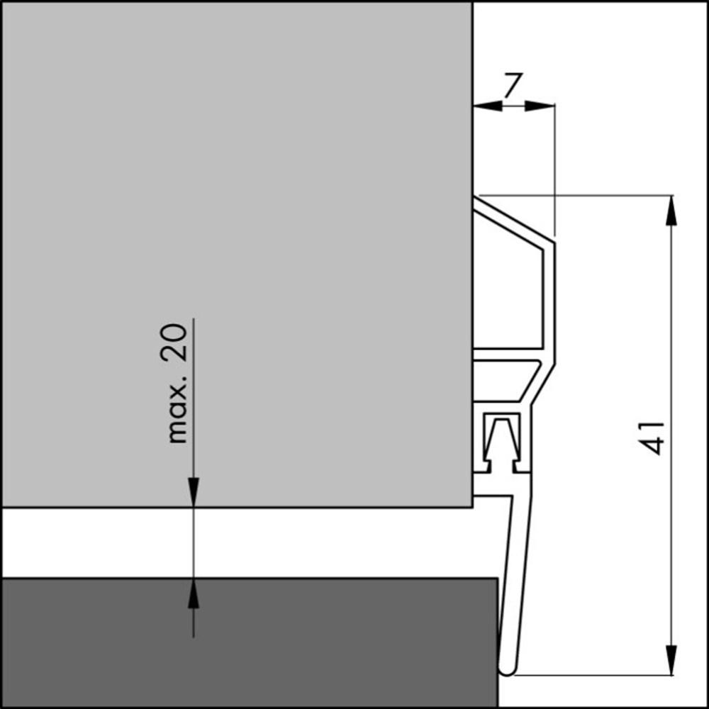 DORPELSTRIP PVC PDS WT (WIT) L= 100 CM. ACRYLAATBEST