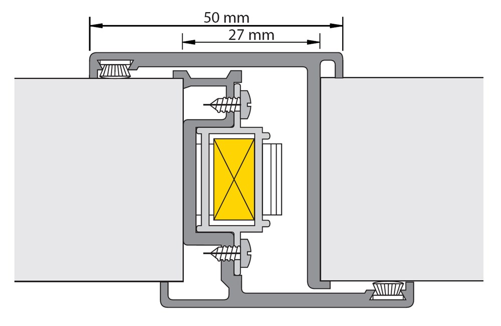 Prefab deurnaald incl. grendels en slotsparing Prefab-2000/40 mm-N.411